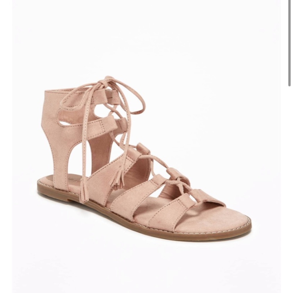 Faux-Suede Lace-Up Gladiator Sandals